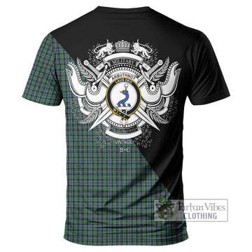 Arbuthnot Tartan T-Shirt with Family Crest and Military Logo Style