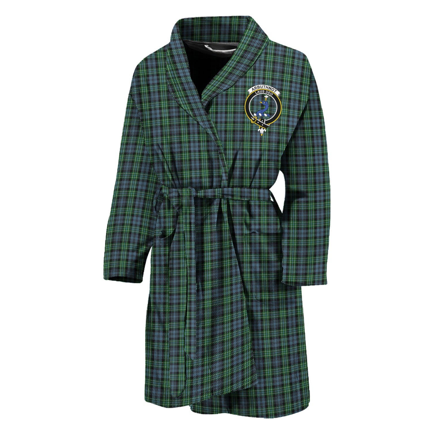 Arbuthnot Tartan Bathrobe with Family Crest Unisex M - Tartan Vibes Clothing