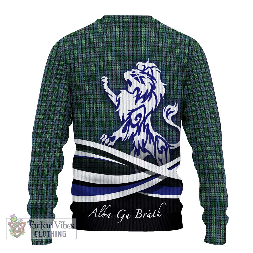 Arbuthnot Tartan Knitted Sweater with Alba Gu Brath Regal Lion Emblem - Tartanvibesclothing Shop