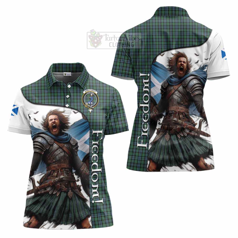 Tartan Vibes Clothing Arbuthnot Crest Tartan Women's Polo Shirt Inspired by the Freedom of Scottish Warrior