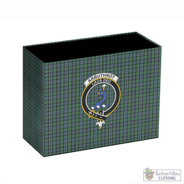 Arbuthnot Tartan Pen Holder with Family Crest