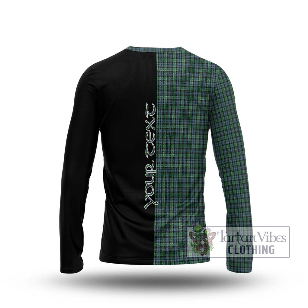 Arbuthnot Tartan Long Sleeve T-Shirt with Family Crest and Half Of Me Style - Tartanvibesclothing Shop