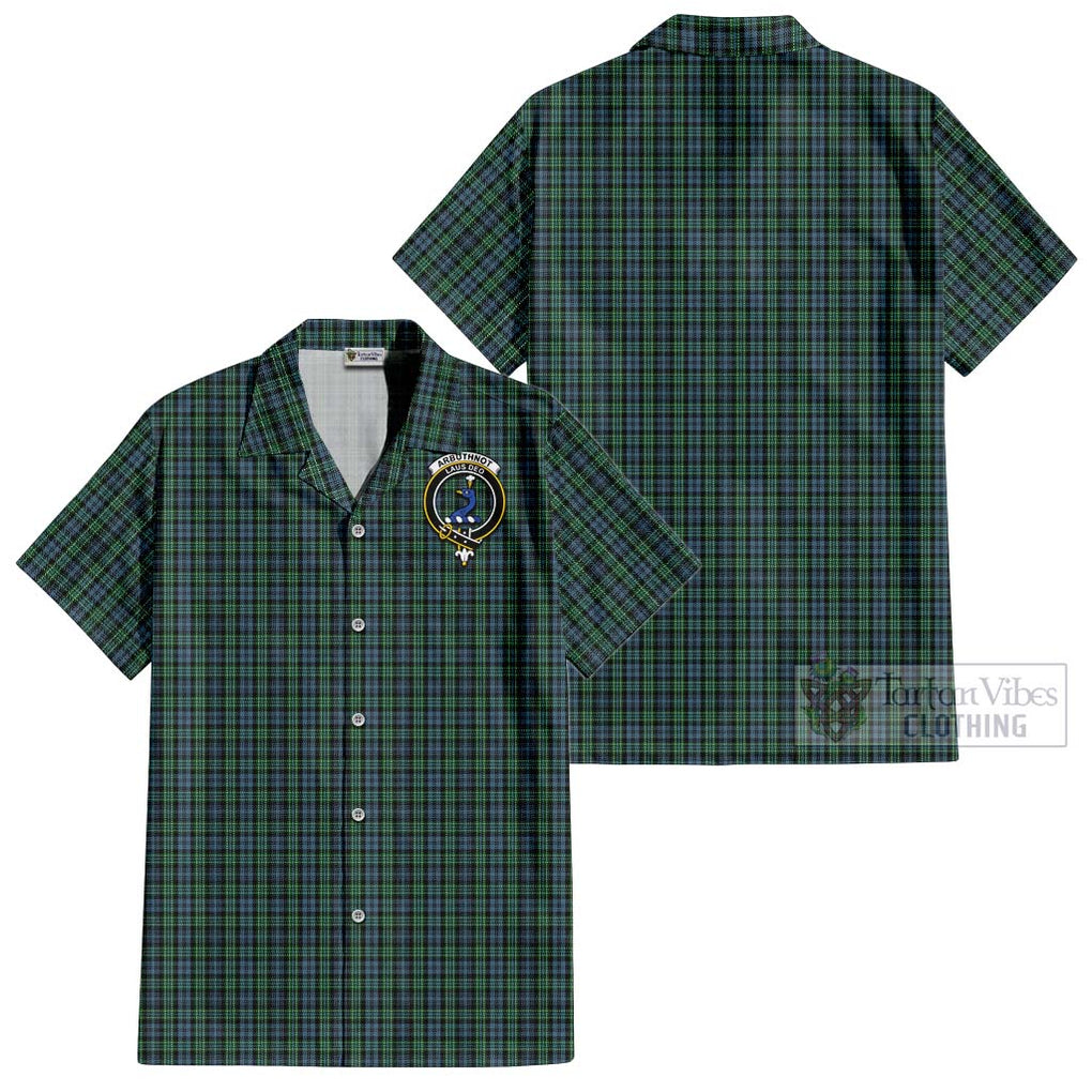 Arbuthnot Tartan Cotton Hawaiian Shirt with Family Crest Kid - Tartan Vibes Clothing