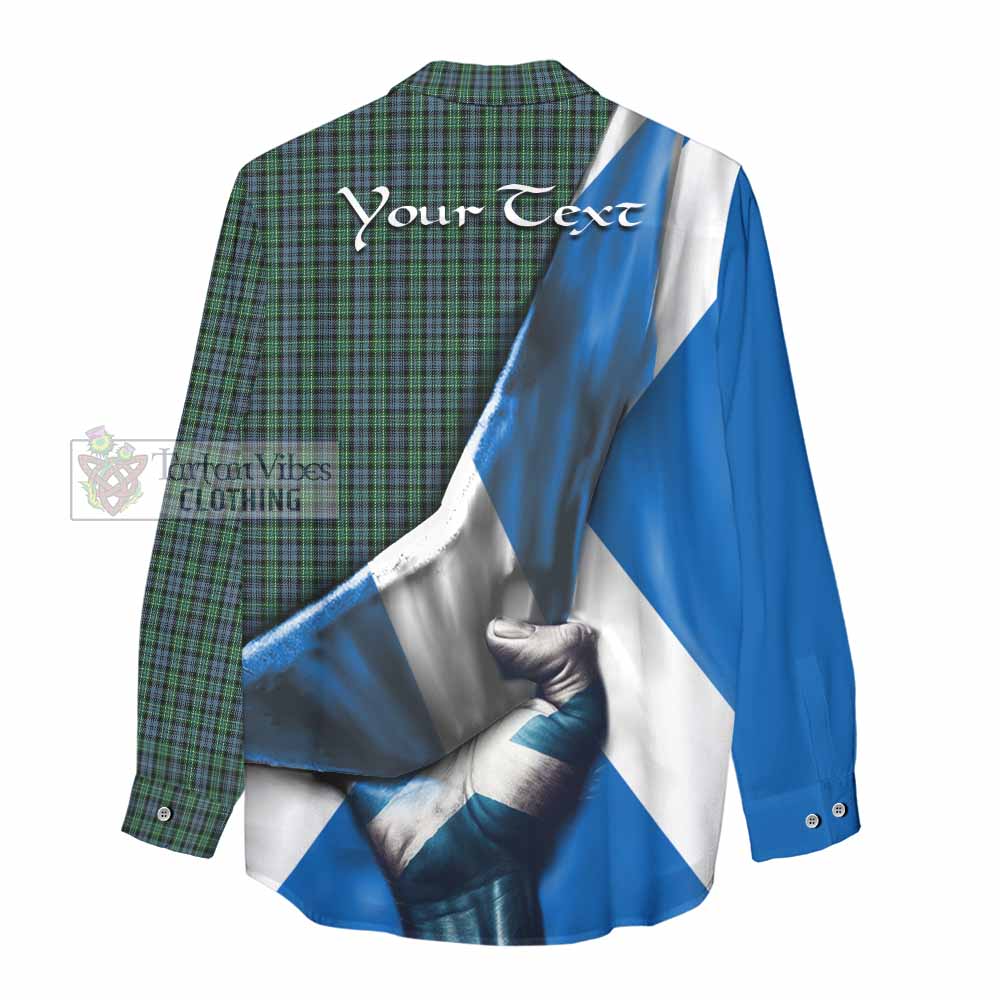 Tartan Vibes Clothing Arbuthnot Tartan Women's Casual Shirt with Family Crest Scotland Patriotic Style