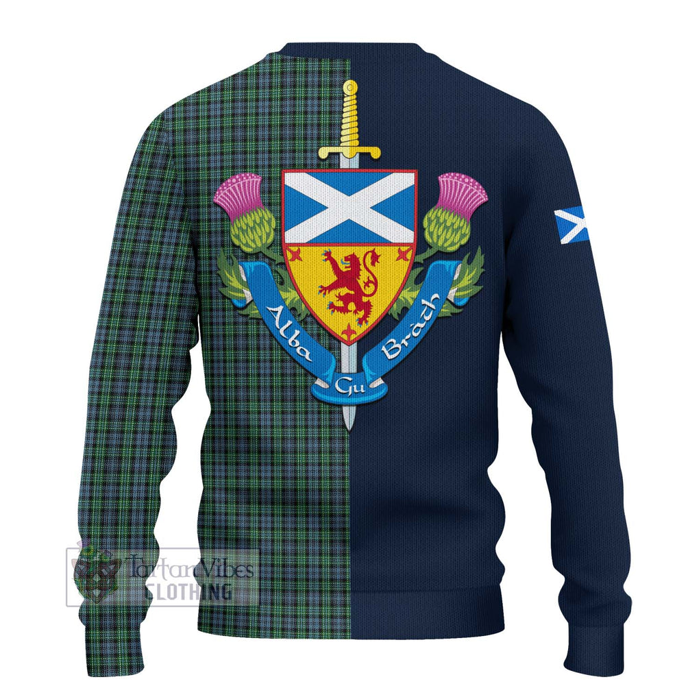 Tartan Vibes Clothing Arbuthnot Tartan Knitted Sweater with Scottish Lion Royal Arm Half Style