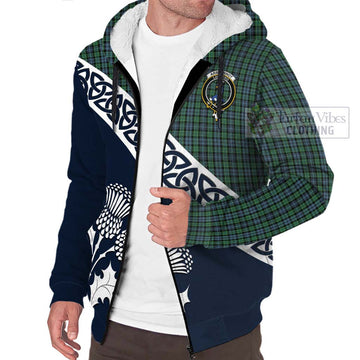 Arbuthnot Tartan Sherpa Hoodie Featuring Thistle and Scotland Map