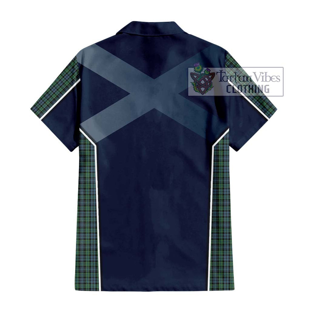 Arbuthnot Tartan Short Sleeve Button Shirt with Family Crest and Lion Rampant Vibes Sport Style - Tartan Vibes Clothing