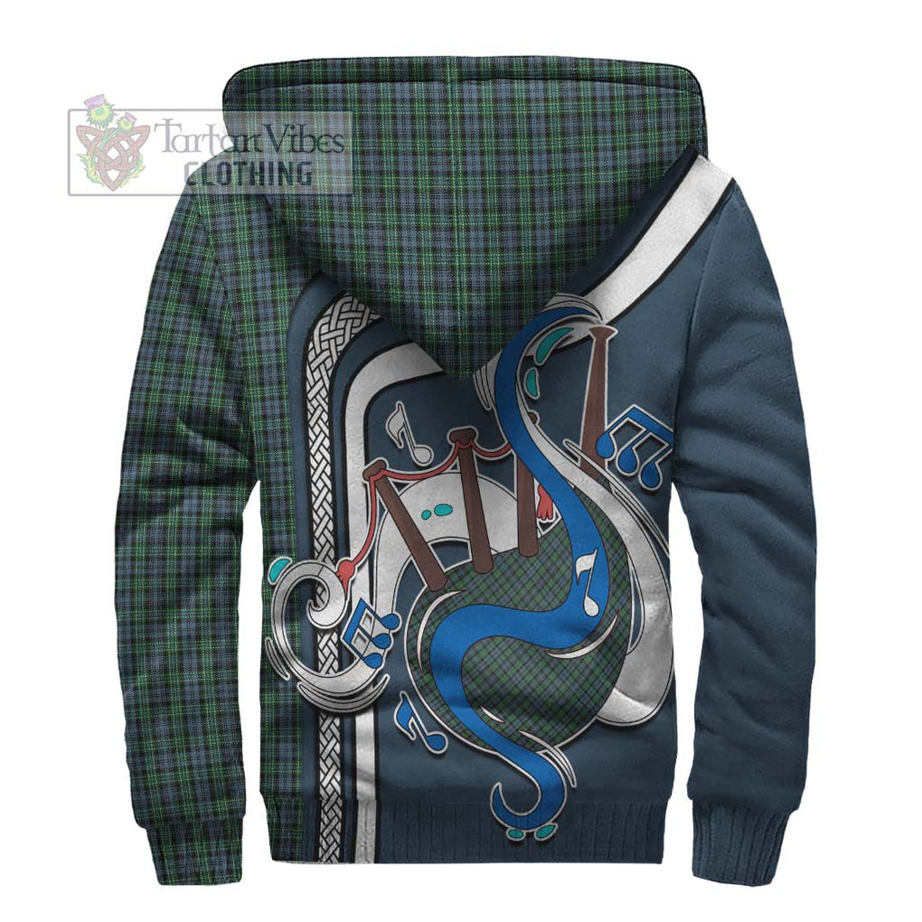 Arbuthnot Tartan Sherpa Hoodie with Epic Bagpipe Style - Tartanvibesclothing Shop