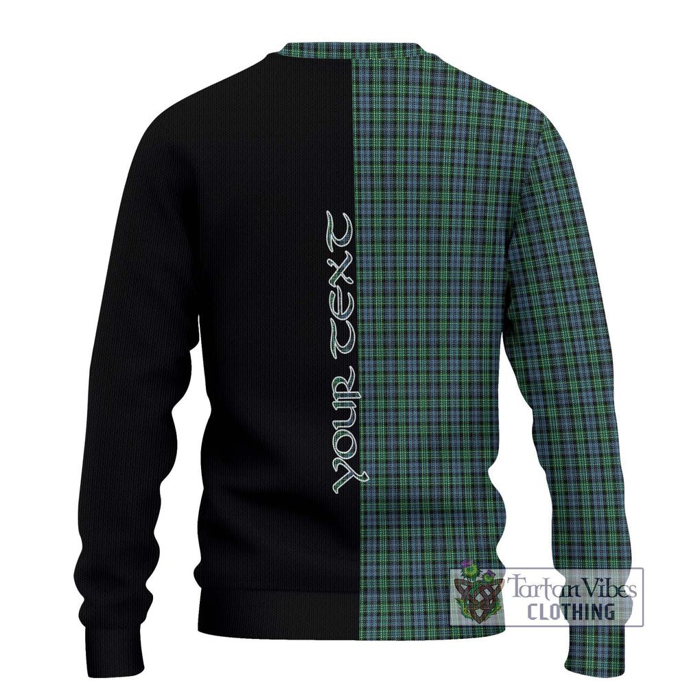 Arbuthnot Tartan Knitted Sweater with Family Crest and Half Of Me Style - Tartanvibesclothing Shop