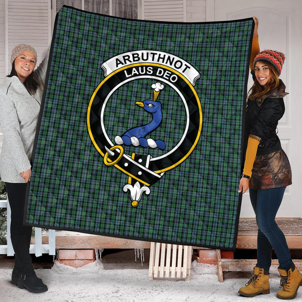 Arbuthnot Tartan Quilt with Family Crest - Tartanvibesclothing