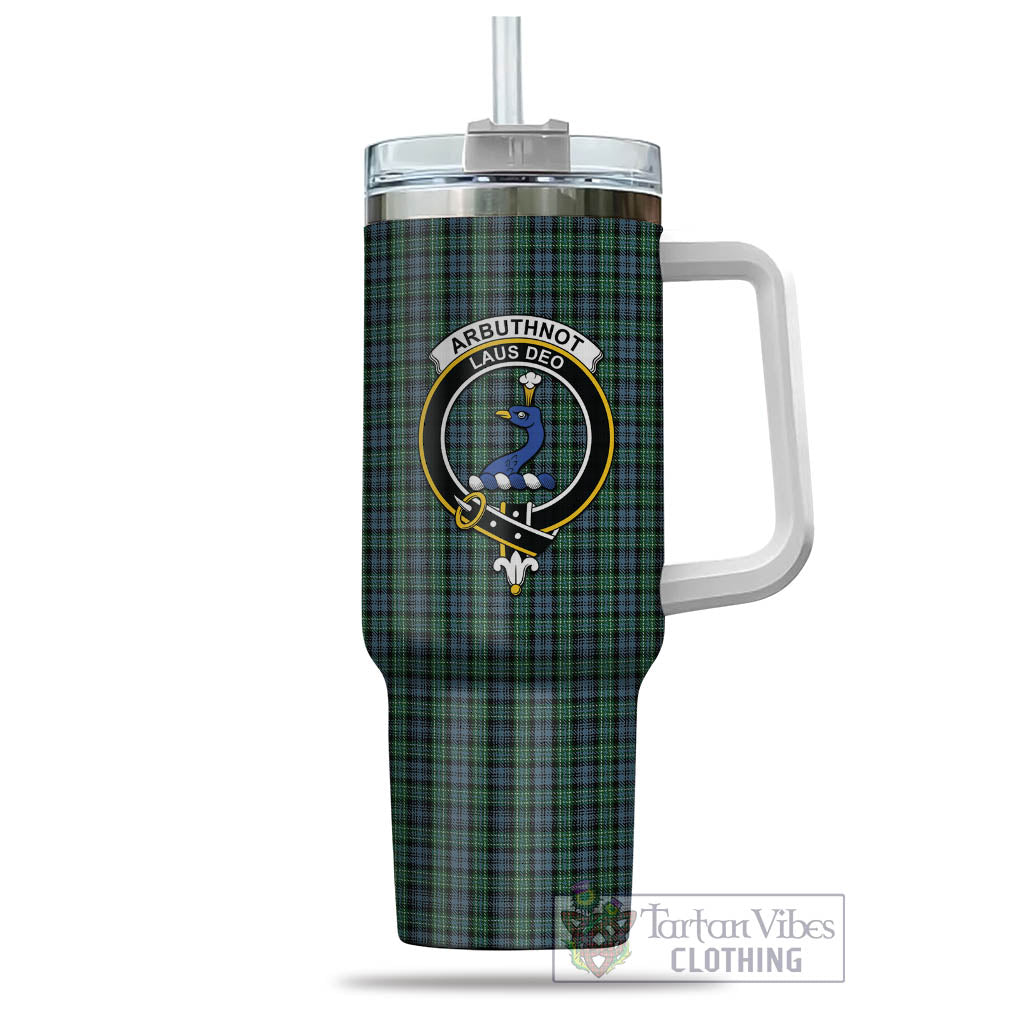 Tartan Vibes Clothing Arbuthnot Tartan and Family Crest Tumbler with Handle