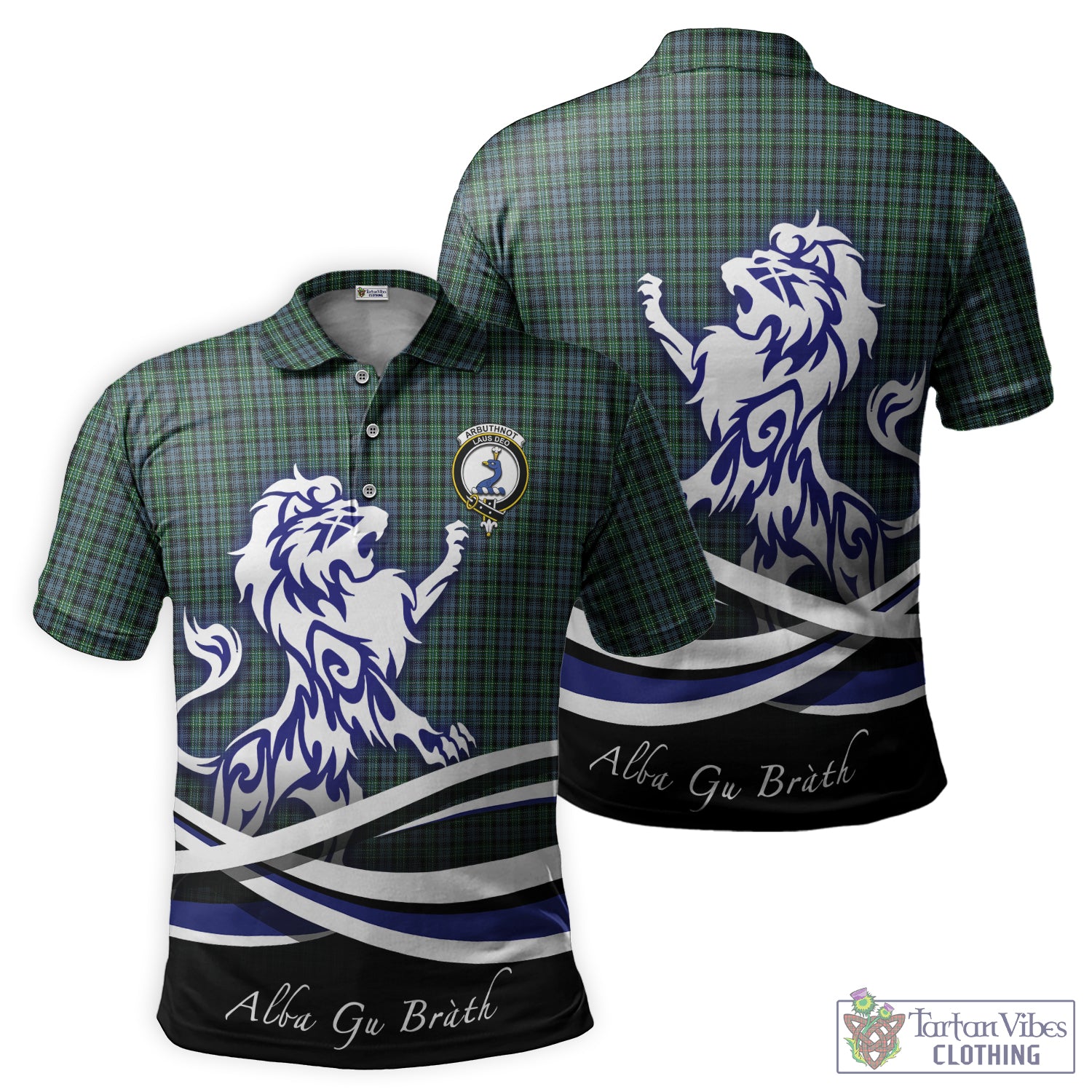 arbuthnot-tartan-polo-shirt-with-alba-gu-brath-regal-lion-emblem