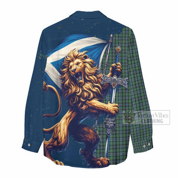 Arbuthnot Tartan Family Crest Women's Casual Shirt with Scottish Majestic Lion