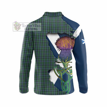 Arbuthnot Tartan Family Crest Long Sleeve Polo Shirt Scottish Thistle Celtic Inspired - Tartan Vibes Clothing