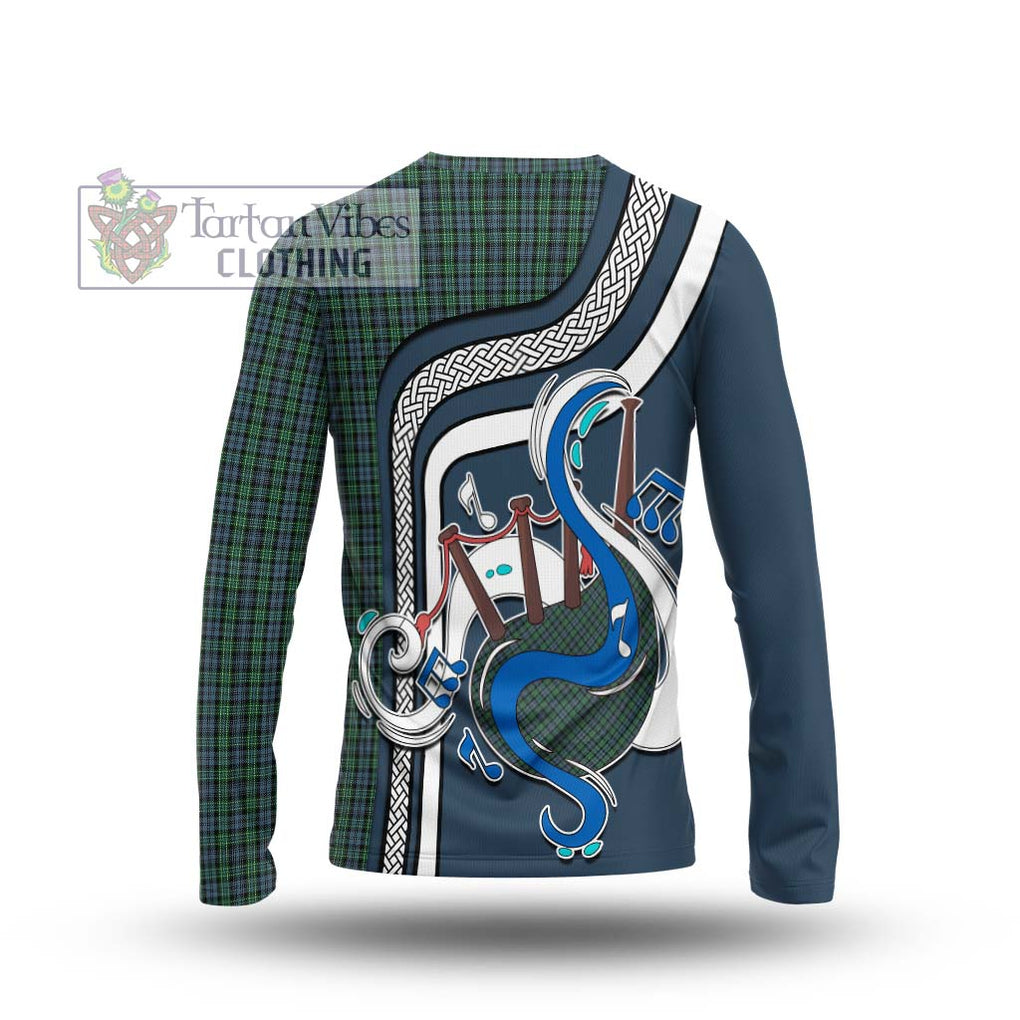 Tartan Vibes Clothing Arbuthnot Tartan Long Sleeve T-Shirt with Epic Bagpipe Style