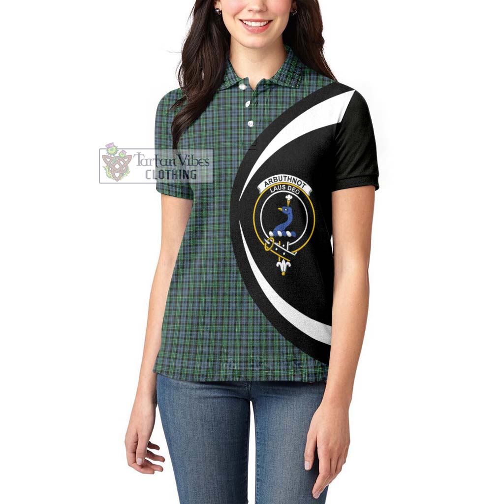 Arbuthnot Tartan Women's Polo Shirt with Family Crest Circle Style - Tartan Vibes Clothing