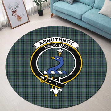 Arbuthnot Tartan Round Rug with Family Crest