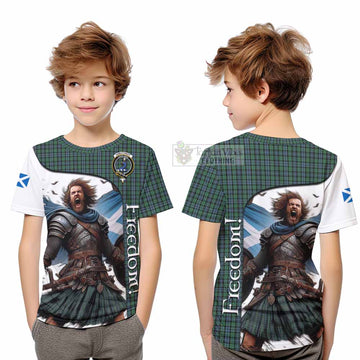 Arbuthnot Crest Tartan Kid T-Shirt Inspired by the Freedom of Scottish Warrior