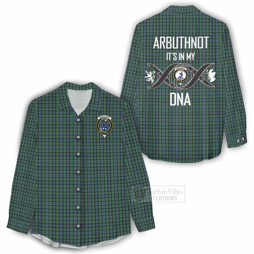 Tartan Vibes Clothing Arbuthnot Tartan Women's Casual Shirt with Family Crest DNA In Me Style