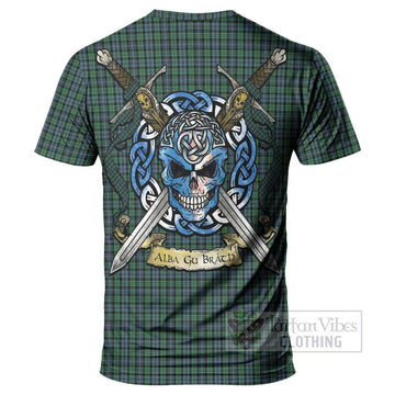 Arbuthnot Tartan T-Shirt with Family Crest Celtic Skull Style