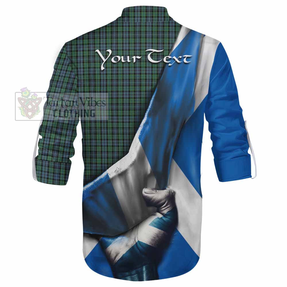 Tartan Vibes Clothing Arbuthnot Tartan Ghillie Kilt Shirt with Family Crest Scotland Patriotic Style