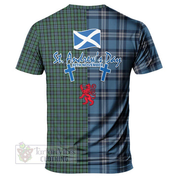 Arbuthnot Tartan T-Shirt Happy St. Andrew's Day Half Tartan Style