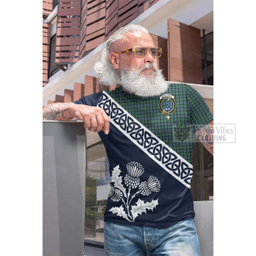 Arbuthnot Tartan Cotton T-shirt Featuring Thistle and Scotland Map Men's Shirt - Tartan Vibes Clothing