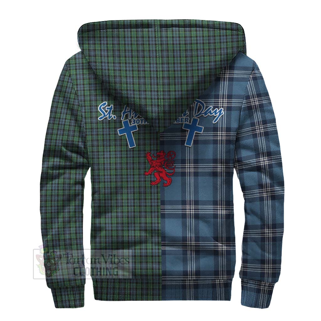 Tartan Vibes Clothing Arbuthnot Tartan Sherpa Hoodie Happy St. Andrew's Day Half Tartan Style