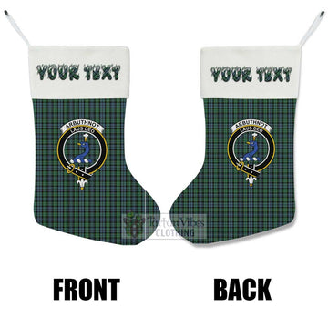 Arbuthnot Tartan Family Crest Christmas Stocking with Personalized Text