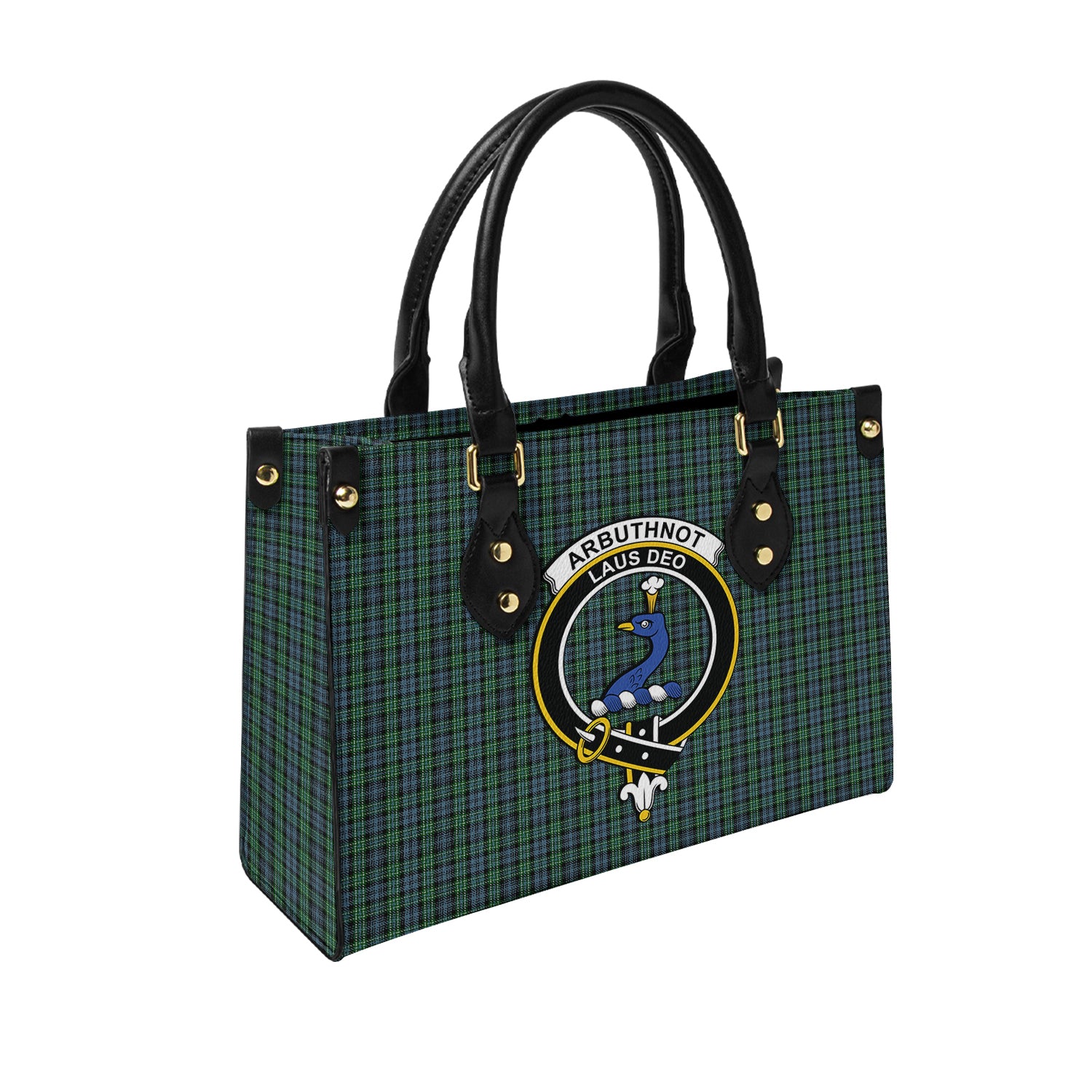 Arbuthnot Tartan Leather Bag with Family Crest - Tartanvibesclothing