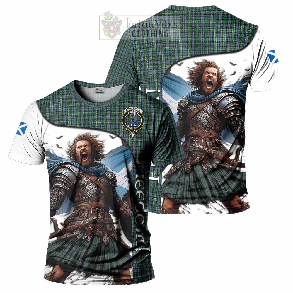 Arbuthnot Crest Tartan T-Shirt Inspired by the Freedom of Scottish Warrior