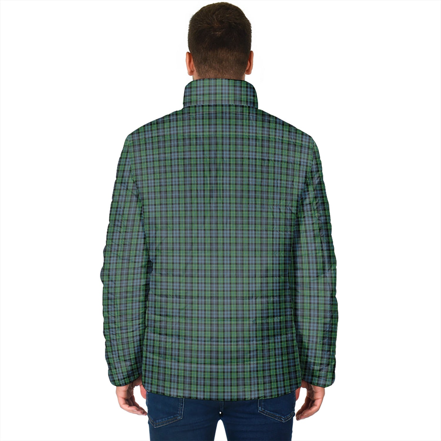 Arbuthnot Tartan Padded Jacket with Family Crest - Tartan Vibes Clothing