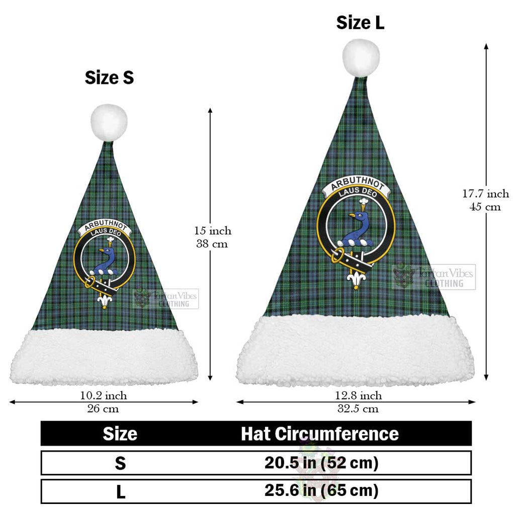 Arbuthnot Tartan Christmas Santa Hats with Family Crest Christmas Hat L 25.6in (65cm) - Tartan Vibes Clothing