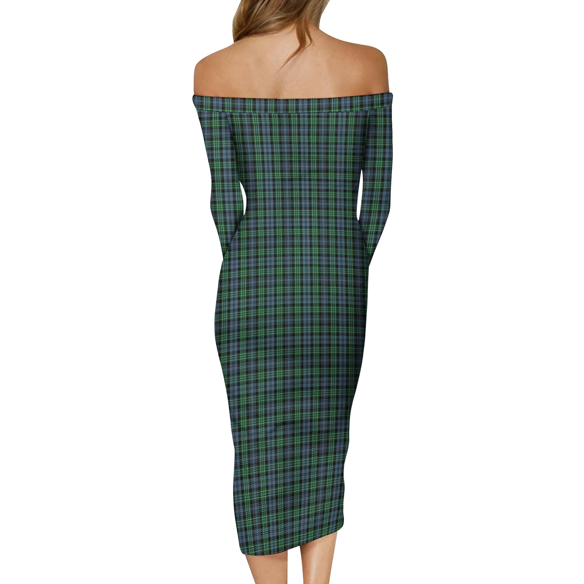 Arbuthnot Tartan Off Shoulder Lady Dress - Tartanvibesclothing