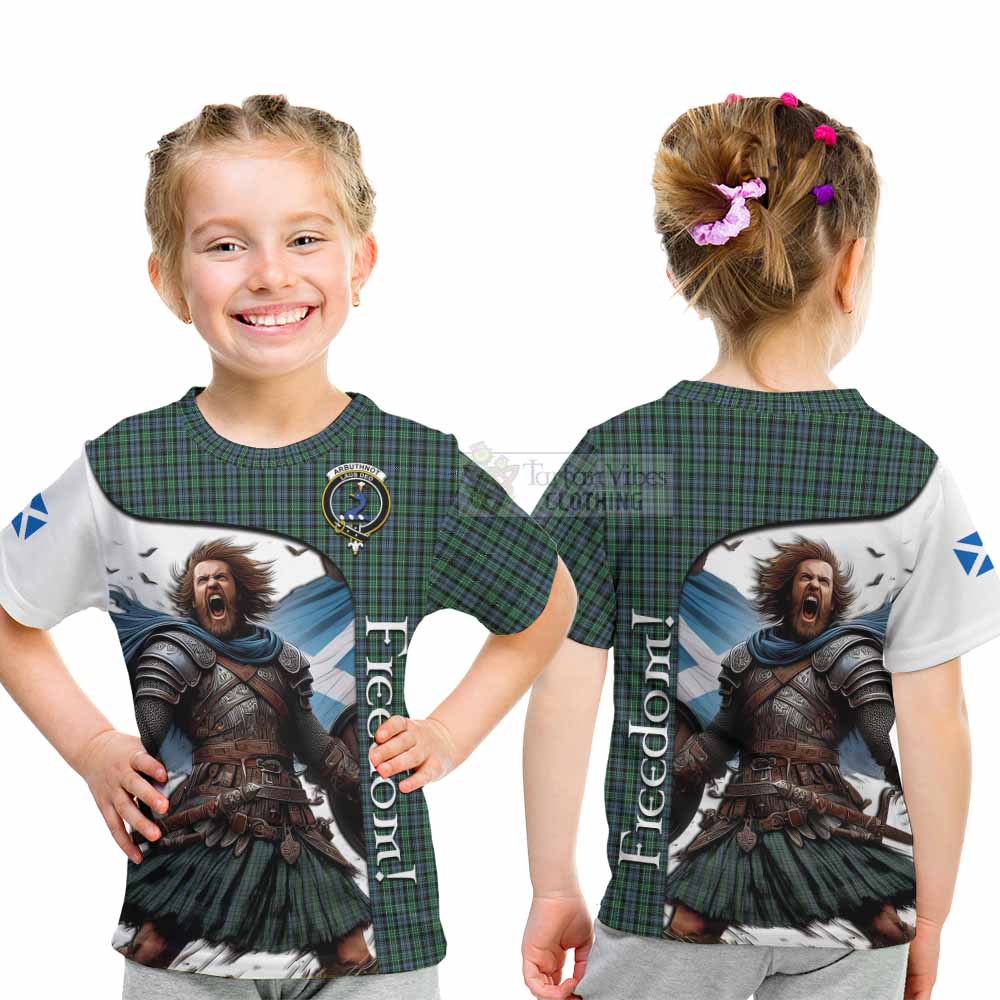 Tartan Vibes Clothing Arbuthnot Crest Tartan Kid T-Shirt Inspired by the Freedom of Scottish Warrior