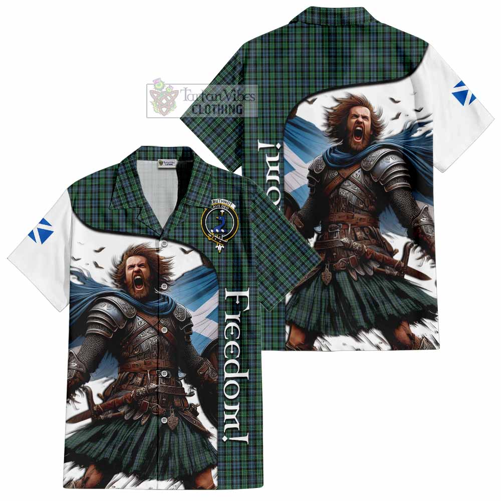 Tartan Vibes Clothing Arbuthnot Crest Tartan Short Sleeve Button Shirt Inspired by the Freedom of Scottish Warrior