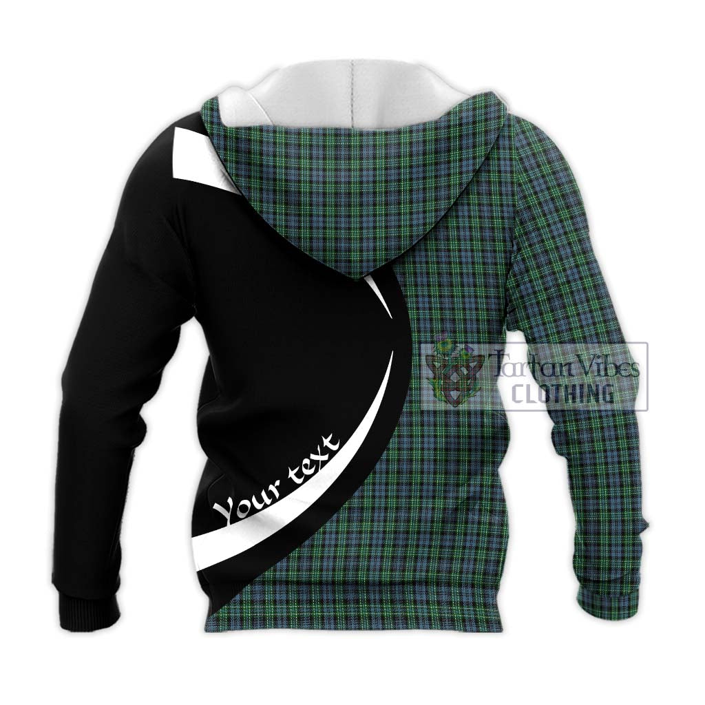 Arbuthnot Tartan Knitted Hoodie with Family Crest Circle Style - Tartan Vibes Clothing