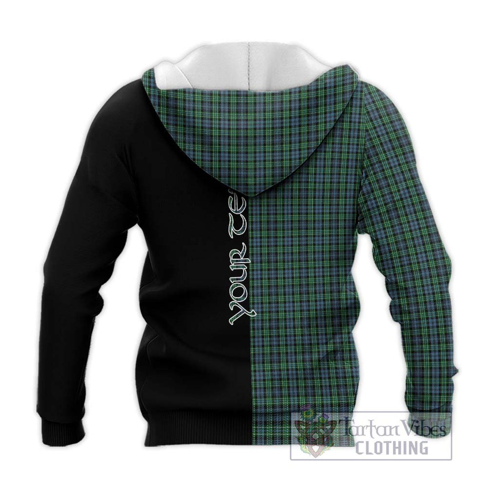 Arbuthnot Tartan Knitted Hoodie with Family Crest and Half Of Me Style - Tartanvibesclothing Shop