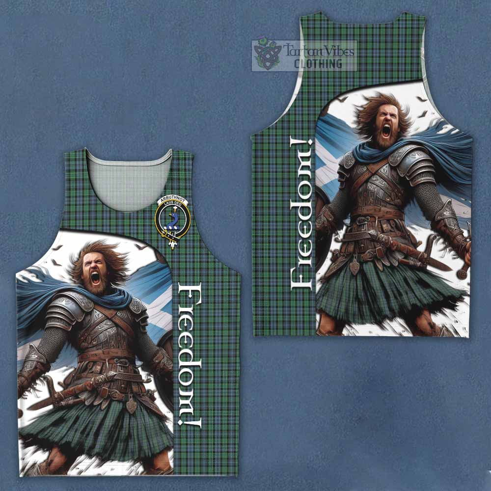 Tartan Vibes Clothing Arbuthnot Crest Tartan Men's Tank Top Inspired by the Freedom of Scottish Warrior