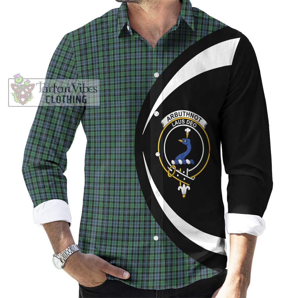 Tartan Vibes Clothing Arbuthnot Tartan Long Sleeve Button Up with Family Crest Circle Style