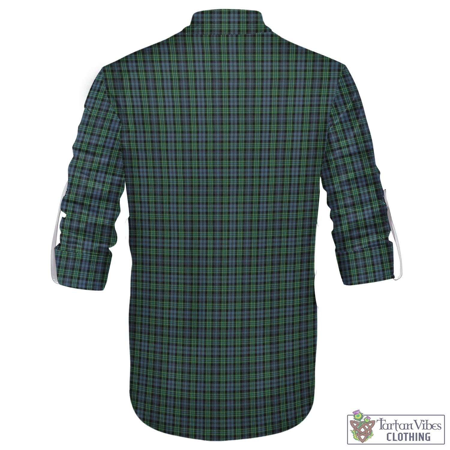 Tartan Vibes Clothing Arbuthnot Tartan Men's Scottish Traditional Jacobite Ghillie Kilt Shirt with Family Crest