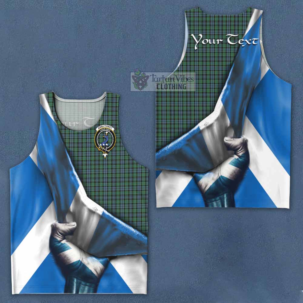 Tartan Vibes Clothing Arbuthnot Tartan Men's Tank Top with Family Crest Scotland Patriotic Style