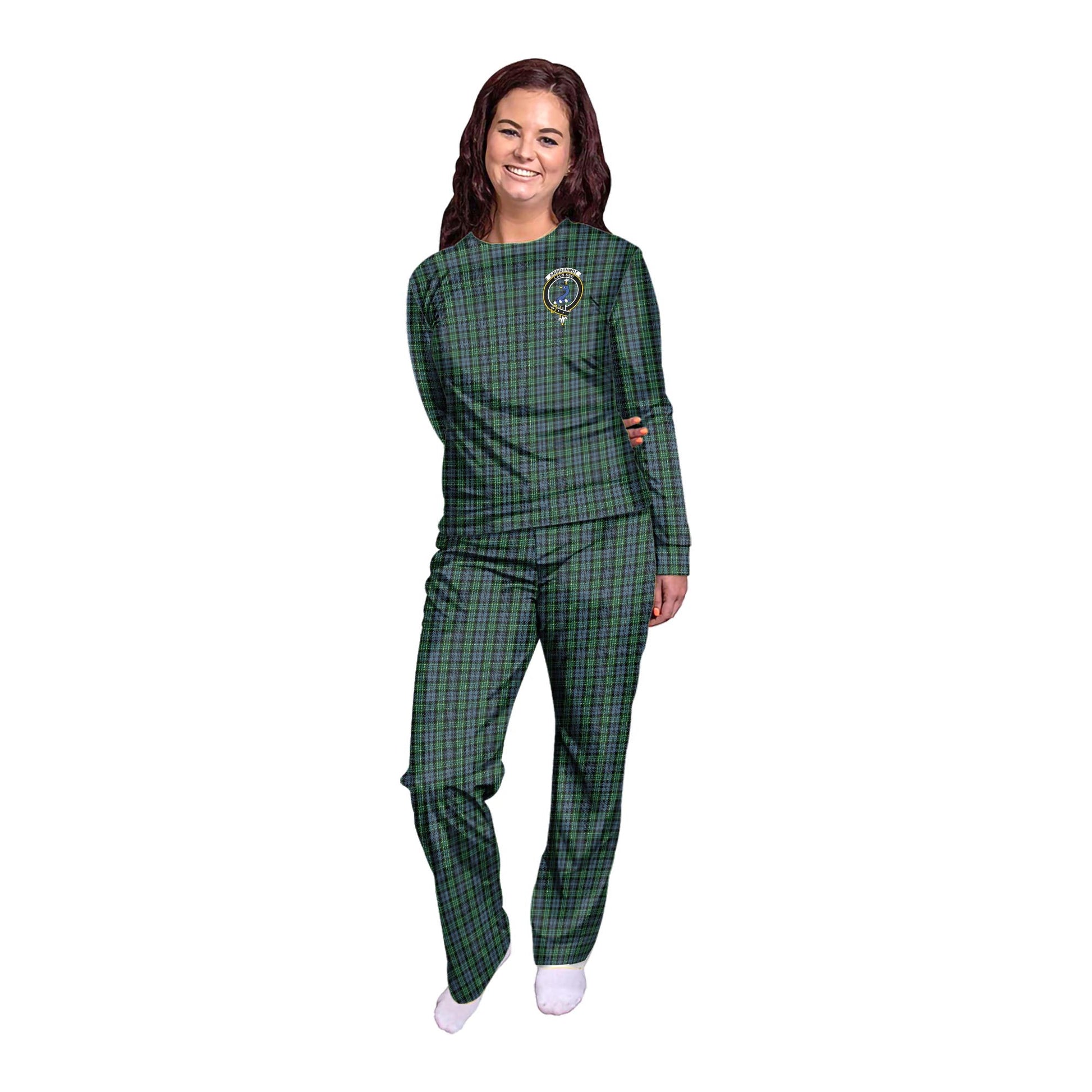 Arbuthnot Tartan Pajamas Family Set with Family Crest - Tartan Vibes Clothing