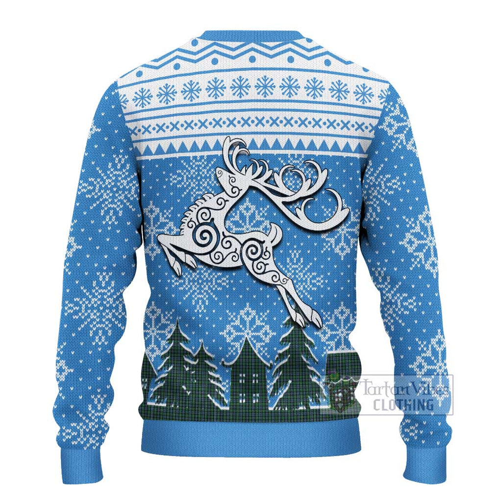 Tartan Vibes Clothing Arbuthnot Clan Christmas Ugly Sweater with Tartan and Celtic Raindeer Style