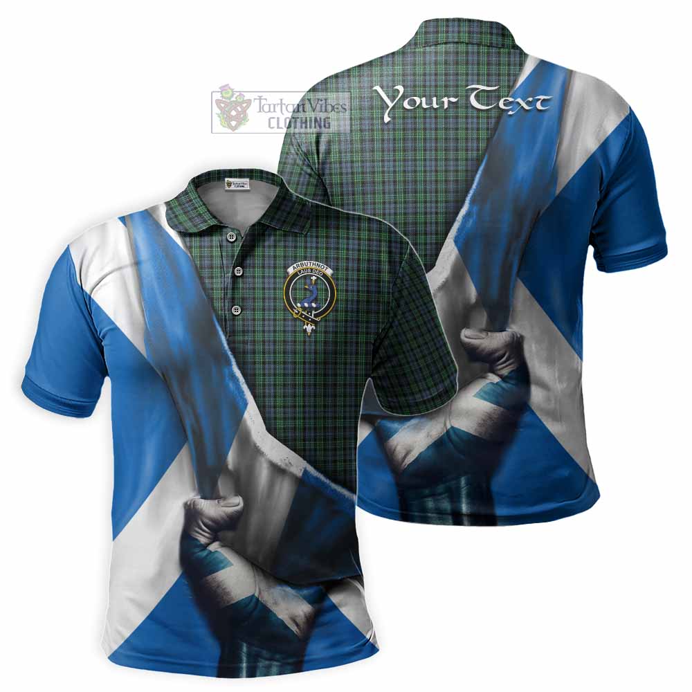 Tartan Vibes Clothing Arbuthnot Tartan Polo Shirt with Family Crest Scotland Patriotic Style