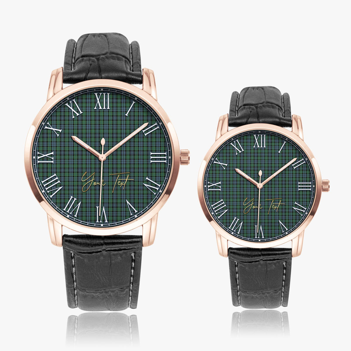Arbuthnot Tartan Personalized Your Text Leather Trap Quartz Watch - Tartan Vibes Clothing