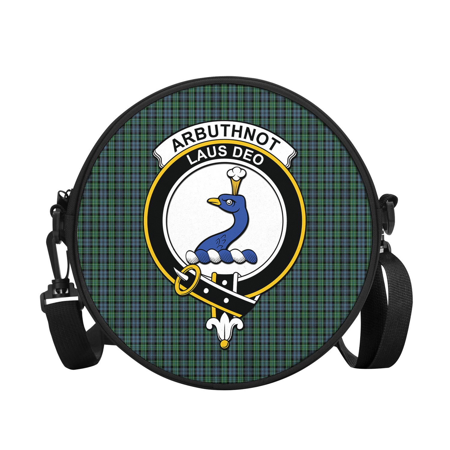 Arbuthnot Tartan Round Satchel Bags with Family Crest - Tartanvibesclothing