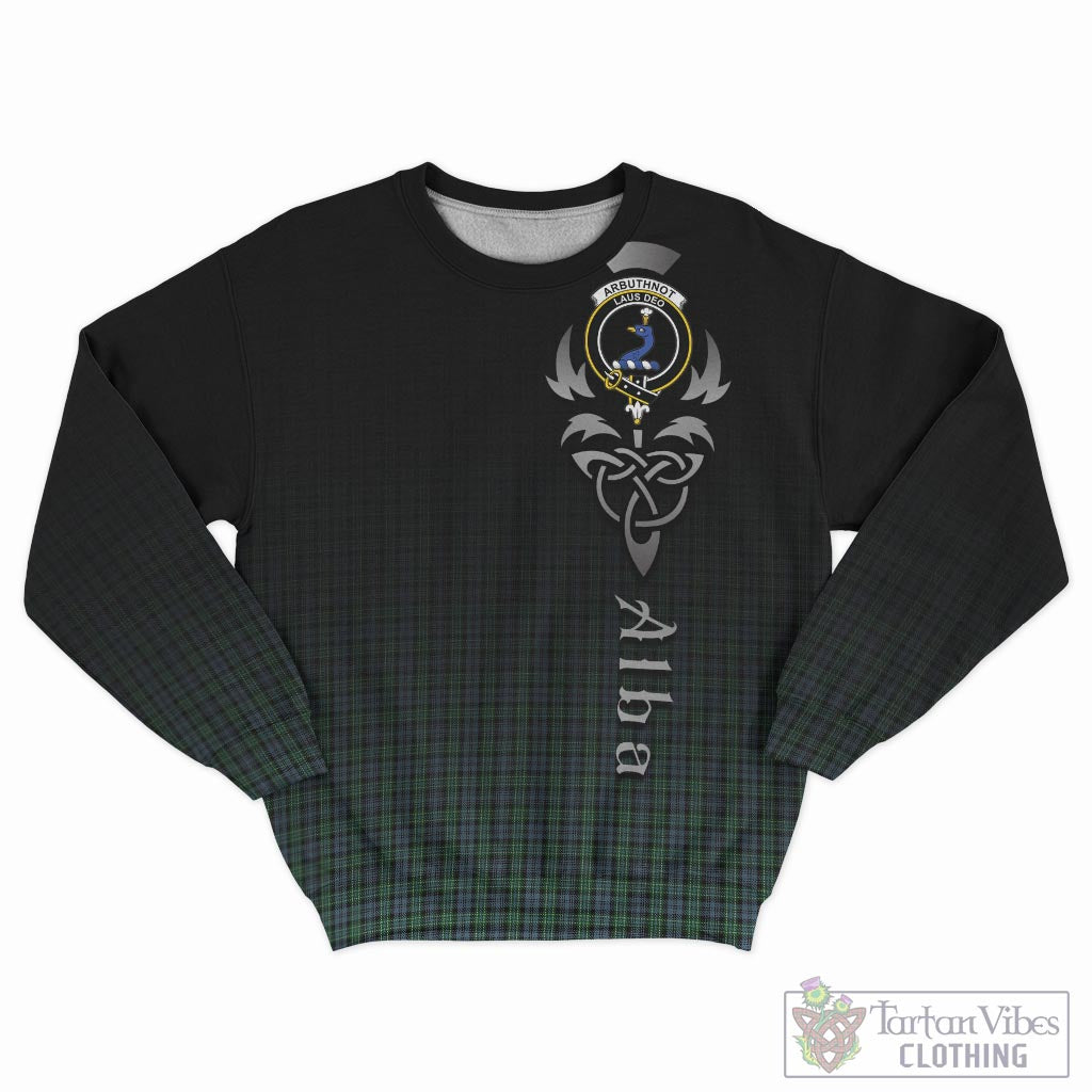 Tartan Vibes Clothing Arbuthnot Tartan Sweatshirt Featuring Alba Gu Brath Family Crest Celtic Inspired