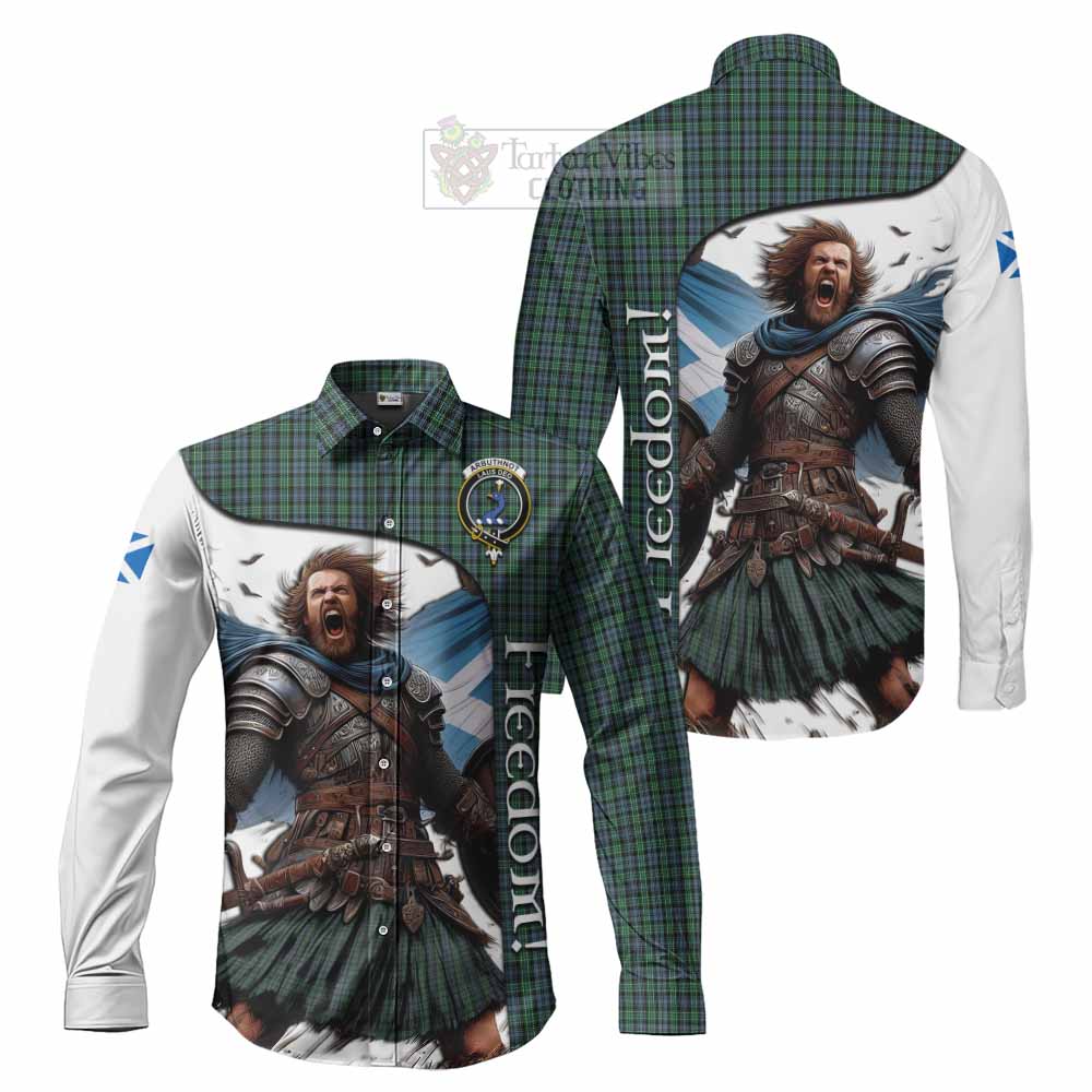 Tartan Vibes Clothing Arbuthnot Crest Tartan Long Sleeve Button Shirt Inspired by the Freedom of Scottish Warrior