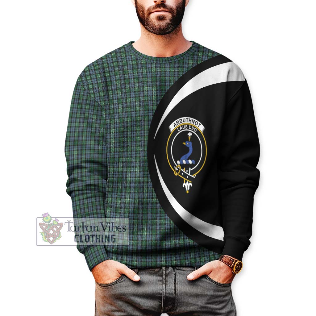 Arbuthnot Tartan Sweatshirt with Family Crest Circle Style - Tartan Vibes Clothing